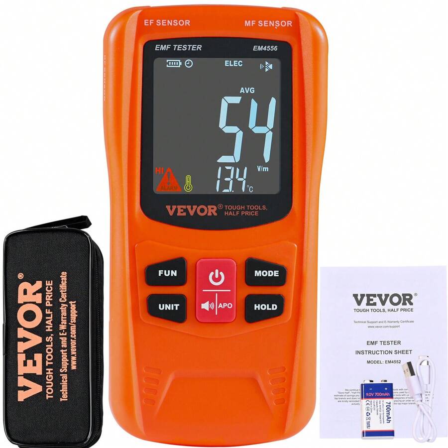 Digital LCD 3-In-1 EMF Meter Electromagnetic Radiation Detector RF 5G
