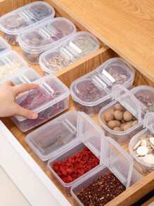 1pc Flip-Lid Food Storage Container, Kitchen Fridge Spice, Seasoning, Fruit, Herb, Vegetable Airtight Sealing Container, Portable Bento Lunch Box, Perfect For Home And Kitchen