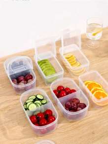 1pc Flip-Lid Food Storage Container, Kitchen Fridge Spice, Seasoning, Fruit, Herb, Vegetable Airtight Sealing Container, Portable Bento Lunch Box, Perfect For Home And Kitchen
