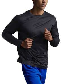 5 Pieces/Set Men's Spring And Autumn Fitness Quick Drying Breathable Long Sleeved Round Neck Sports T-Shirt Gym Boyfriend Style Men's Basic T-Shirt