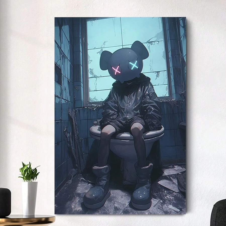 KAW Modern Hip Hop Graffiti Art Canvas, Personalized Creative Style Wall Decor, Suitable For Bedroom, Kitchen, Dining Room, Living Room, Office, And Other Home Wall Decorations