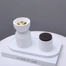 Quemador de incienso de resina de piedra ágata a rayas simple