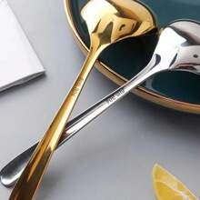 1pc 304 Stainless Steel Extra Large Soup Ladle, Thickened & Polished, Mirror Polished Tableware, Suitable For Home, Kitchen, Restaurant - Multicolor - View 6