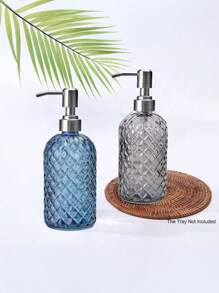 1 pieza Dispensador de jabón de manos/lavavajillas - Dispensador de jabón de vidrio - Dispensador de jabón de manos rellenable - Botellas de 380ml - Dispensador de jabón líquido, lavavajillas y loción para decoración del hogar y baño, decoración de otoño, de vuelta a la escuela