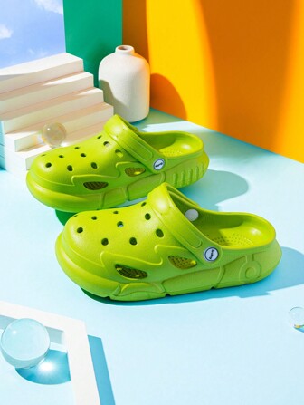 Kids Slide Sandals, Girls' Summer Casual Soft Bottom Anti-Slip Cartoon Toddler Closed Toe Clogs