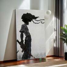 1pc African Samurai Anime Poster, Room Aesthetics Poster, Decoration Canvas Wall Art, Living Room Poster, Bedroom Painting, Home Decor, - frame - View 2