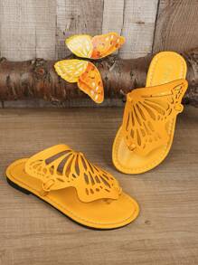 Kids Fashion Casual Outdoor Symmetric Butterfly Soft Bottom Non-Slip Slippers Children Spring Summer Beach Sandals