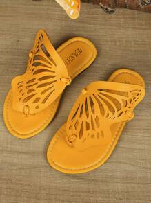 Kids Fashion Casual Outdoor Symmetric Butterfly Soft Bottom Non-Slip Slippers Children Spring Summer Beach Sandals