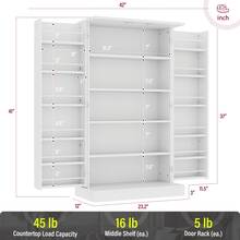 HOMEFORT 41" Kitchen Pantry, Farmhouse Pantry Cabinet, Storage Cabinet With Doors And Adjustable Shelves 41" H X 23.2" W X 12" D (White) - White - View 2