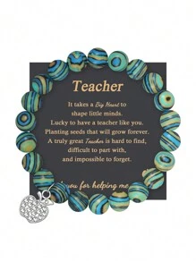 1PC Valentine's Day Gift For Teacher Apple Bracelet, Mother's Day Gift For Teacher, Christmas Gift For Teacher Apple Bracelet, Teacher's Day Gift For Teacher, Thanks Gift For Teacher, Mom, Mother, Mother's Day, Gift