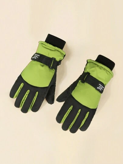 1 pieza Guantes de esquí a prueba de frío y cálidos para niños, 3-15 años