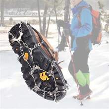 1 对户外雪钉冰爪，防滑鞋套，适合滑雪、徒步旅行、登山