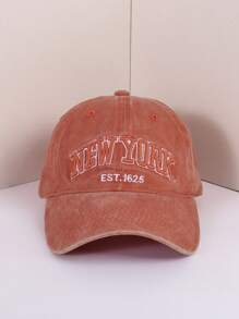 1pc Unisex Outdoor Embroidered "New York" Adjustable Baseball Cap, Sun Protection, Casual, Suitable For Spring/Fall Travel, Beach, Suitable For Men & Women, Y2K Style