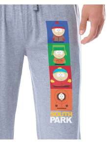 South Park TV Show Mens' Stan Kyle Cartman Kenny Sleep Jogger Pajama Pants For Adults - Xám - Xem 2