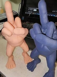 Resin Figurine With Middle Finger Gesture, Funny Office Desk Decor, Home Decoration Gift - Orange - View 2