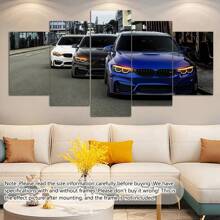 5 peças/conjunto de pôster em tela com moldura de madeira, arte moderna, pôster em tela de três carros de luxo, presente ideal para quarto, sala de estar, corredor, arte de parede, decoração de parede, decoração de inverno, decoração de parede, pôsteres de decoração de quarto, arte de parede, coisas de decoração de quarto (emolduradas)