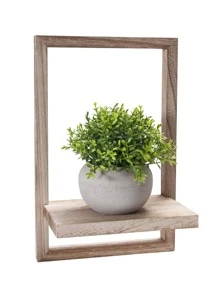 1 件/2 件木制壁挂式展示架，相框架，轻质豪华壁架，客厅方形浮动架，木制相框壁架，墙壁装饰，储物架 - 彩色 - 查看 9