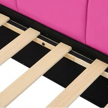Sofá cama tapizado de tamaño completo con 2 cajones, cabecero de tela suave, sin necesidad de somier, color rojo rosa