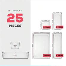 Kit 25 Modular Multipurpose Organizer Drawers Acrylic Crystal