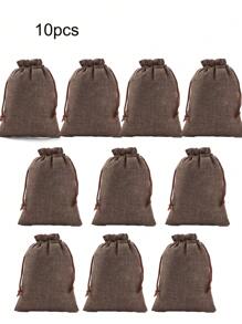10pcs Burlap Bags With Drawstring Mixed Color Drawstring Gift Bag Jewelry Pouch Hessian Bags Burlap Sacks For Wedding Party Favors DIY Craft - 13*18cm - View 9