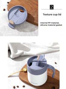 新款不锈钢保温杯，带把手，茶/咖啡杯，情侣便携杯 - 彩色 - 查看 5