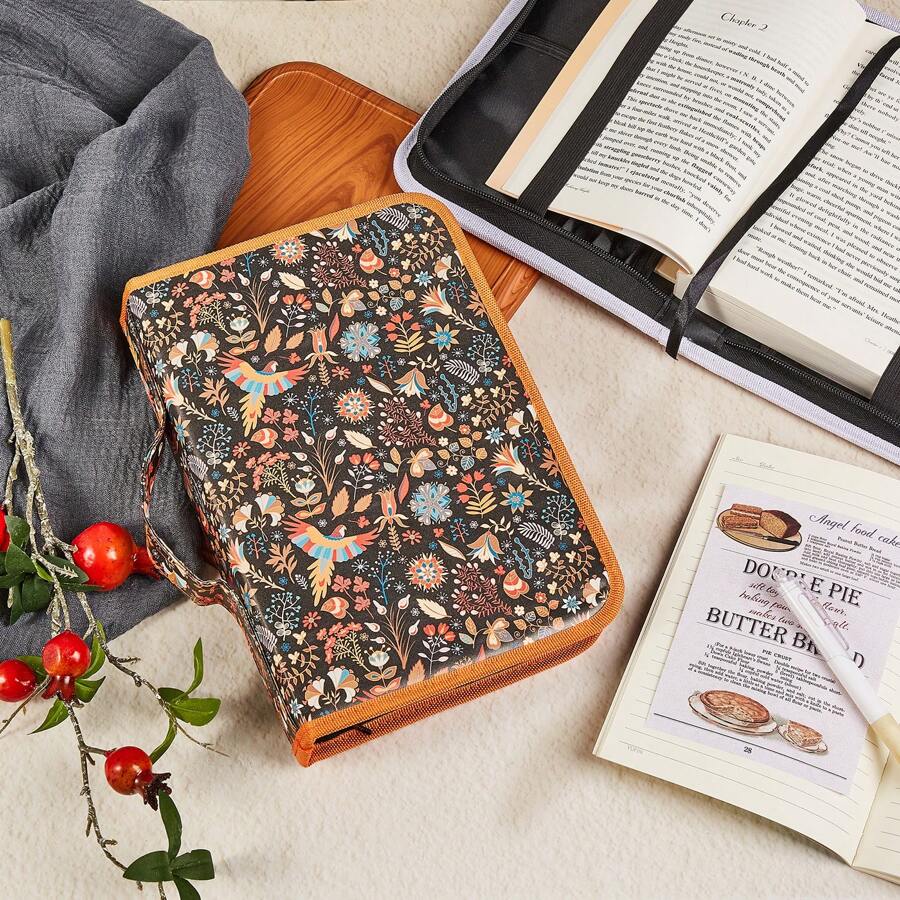 1 pieza Estuche con cremallera de estilo bohemio, estuche multifuncional para portadas de libros y cuadernos, útiles escolares para volver al colegio