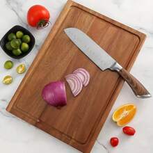 1pc 13.0inX9.06in Rosewood Wooden Cutting Board, Butcher Board, Tray With Juice Groove, Suitable For Cooked Food, Vegetables, Fish, Meat, Cheese, Outdoor Camping, Essential For Home Kitchen