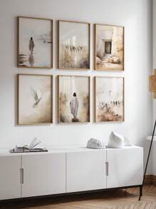 6 Pieces Jesus Canvas Posters Crucifixion Poster Set Religion Hanging Painting Christian Wall Prints Vintage Wall Arts Christians Favorite Gift Living Room Wall Decor No Frame