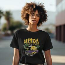 Women's Fashion Letter Printed T-Shirt Comfortable Fashion Casual Short-Sleeved Round Neck Daily Wear Top All Season T-Shirt - 白色 - 查看 5