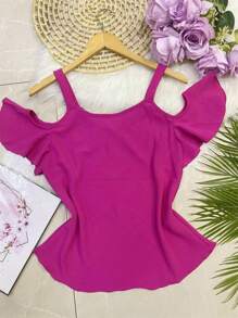 Women Tank Tops & Camis - 玫紅色 - 查看 2