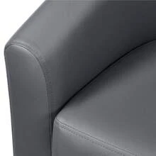 Faux Leather Barrel Accent Chair For Living Room, Set Of 2, Black - Grey - View 5