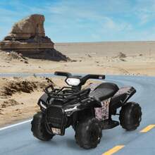 Homasis 6V 4 Wheels ATV Quad Ride On Car Kids Ride-On Toy W/ Music Horn LED Light - Black - View 4