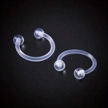 5 件 16G 透明柔性鼻中隔环马蹄形穿孔固定器亚克力眉毛乳头唇软骨穿孔饰品 8 毫米 10 毫米 - 亞克力 穿刺飾品 - 查看 2