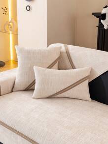 1 pezzo Copridivano a righe verticali per tutte le stagioni, design antiscivolo moderno, texture personalizzata a rose, adatta agli animali domestici e resistente alle macchie