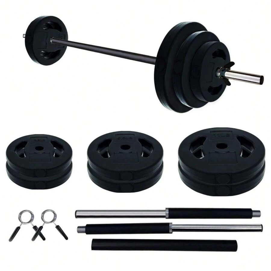 Adjustable Barbell Weight Set, 40lb /20kg Adjustable Free Weights For Home And Gym Workout - Black - View 1