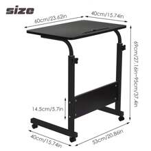 GRANDMA SHARK  Laptop Table For Sofa Or Bed, Laptop Desk, Standing Height Adjustable Computer Desk, Portable Side Table, Bed Table, Sofa Table - Black2-60*40cm - View 2