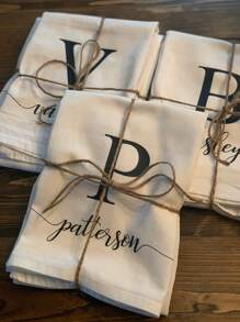 1pc Personalized Tea Towel, Custom Kitchen Towel, Personalized Dish Towel, Initial Dish Towel, Kitchen Decor, Wedding Gift, Hostess Gift, Design Your Own, Grandma Gift, Mom Gift, Gift For Teacher,Hand Towel, Housewarming Dishcloth.