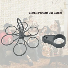 1/2/3pcs Plastic Multi-Cup Carrier Caddy For Coffee Beer Beverages, Portable 6-Slot Rotating Folding Beverage Holder Group Gatherings, Adjustable Travel Drink Carrier Organizer, Portable For Outdoor Parties Use And Holiday Travel