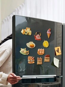1 件食物主题 3D 树脂磁铁、创意冰箱装饰贴纸、家居装饰 - 彩色 - 查看 4