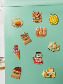 1 件食物主题 3D 树脂磁铁、创意冰箱装饰贴纸、家居装饰 - 彩色 - 查看 1