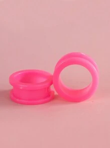 Fashion Body Jewelry Acrylic Pinkycolor Ear Gauges Y2K Jewelry Screw Ear Plugs Unisex Piercing Jewelry Suitable For Wearing Or As A Gift