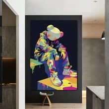 KAW Modern Street Art Graffiti Canvas, Hip Hop Culture Wall Art, Suitable For Bedroom, Kitchen, Dining Room, Living Room, Office, And Other Home Wall Decorations