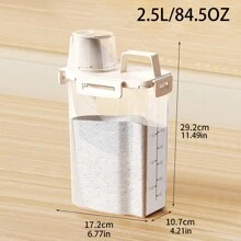 1 个带盖密封食品储存容器 - 防虫防潮，可重复使用的塑料厨房收纳盒，用于存放大米、谷物、坚果、面粉 - 带盖矩形食品储存容器大米储存容器