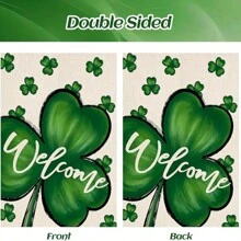 St. Patrick's Day Garden Flag Double Sided Shamrock 12 X 18 Inch - St. Patrick's Day Home Garden Decor
