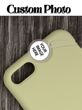 1pc Customized Personal Photo/Idol/Anime Character Printed Round Pendant Accessory, Can Be Used As Phone Charm, Keychain, Bag Decoration, Holiday Gift
