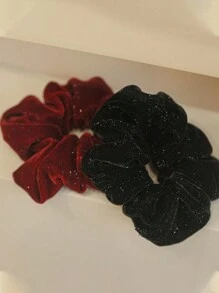 1pc Thin Shiny Velvet Hair Scrunchie, High Elasticity Hair Tie For Women Elegant Scrunchies Scrunchy Hair Ties