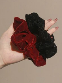 1pc Thin Shiny Velvet Hair Scrunchie, High Elasticity Hair Tie For Women Elegant Scrunchies Scrunchy Hair Ties