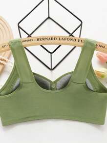 5 Peças Sutiãs de Lingerie Confortáveis com Estampa Floral e Acabamento Dourado, Fechamento Frontal, para Mulheres