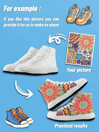 1 par de zapatos deportivos altos personalizados, zapatillas deportivas personalizadas con imagen, zapatillas deportivas altas con amortiguación personalizada, zapatillas de lona personalizadas, zapatillas con foto, zapatillas a medida para hombres y mujeres, calzado deportivo y casual único, regalos para padrinos de boda, aniversarios, San Valentín, cumpleaños, bodas, regalos para mejores amigos, perfectos para mamá/papá/ella/él/novia/novio/esposa/esposo/amigo