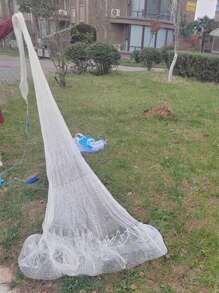 Old-Fashioned Cast Net, Radius 2.5-4.0M, Made Of Plastic Wire, Steel Drop Net. - White - View 2